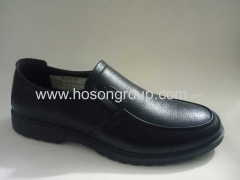 Pure black mens clip on casual shoes