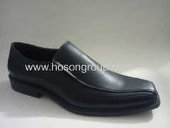 Plain toe clip on mens shoes pure black