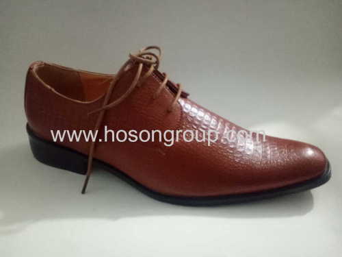 Manufacturing alliqator pattern men office shoes