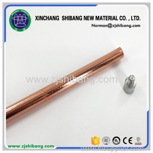 High Voltage Pure Copper Threaded Stainless Steel Grounding Rod