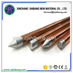 High Voltage Pure Copper Threaded Stainless Steel Grounding Rod