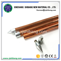 High Voltage Pure Copper Threaded Stainless Steel Grounding Rod