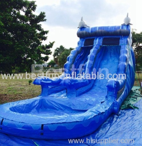 Inflatable Waterslide Blue Dolphin water slide