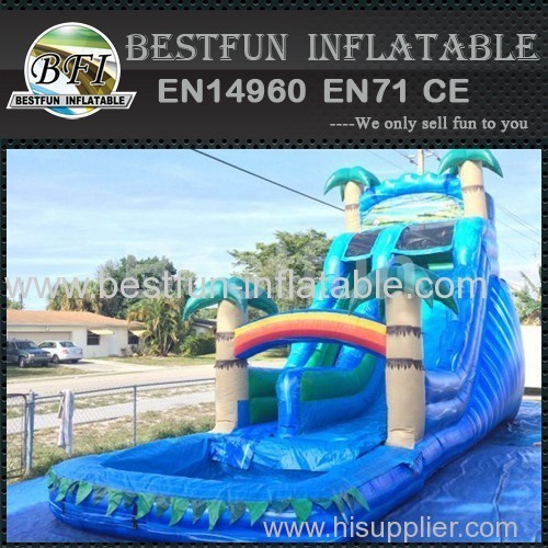 inflatable waterslide blue tropical slide