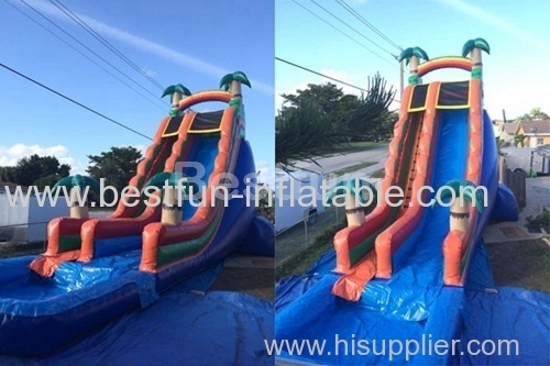 inflatable waterslide blue tropical extreme