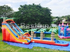 Inflatable Waterslide Red Tropical Long