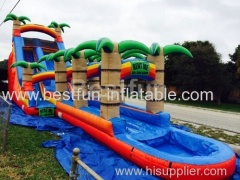 Inflatable Waterslide Red Tropical Long