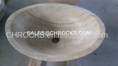 Beige travertine sink bath basin wash bowl