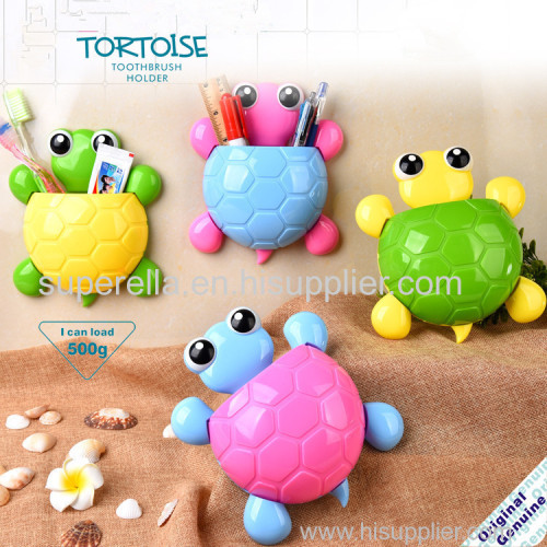 Tortoise Toothbrush Holder 4 Colors Cartoon Suction Hook Toothbrush Rack Wall Suction Holder Bathroom Sets