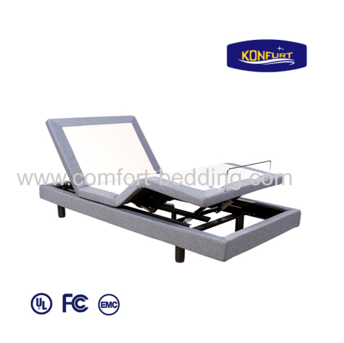 Electric adjustable massage split king size bed with bed skirt usb charging head&foot control with wirless remote