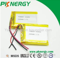 Hot Selling 3.7V 2000mAh LP103450 Lipo Battery Rechargeable Battery Li Ion Battery Cell with Un38.3