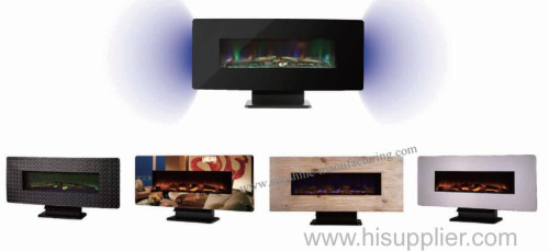 42" Wall Mounted and Free Standing Electric Fireplace With Crystal