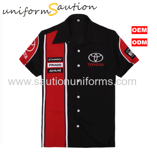 Custom embroidered TOYOTA F1 pit crew racing team shirts for men