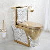 Bathroom Ceramic Sanitary Ware Decorate Gold Color Toilet