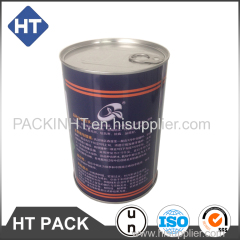 round engine oil tin can with easy open lid