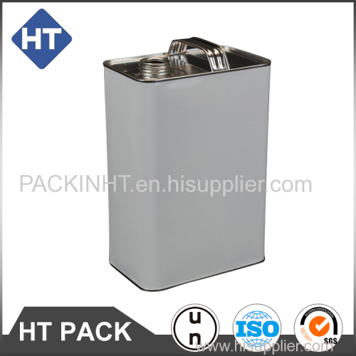 4L square tin can with metal handle