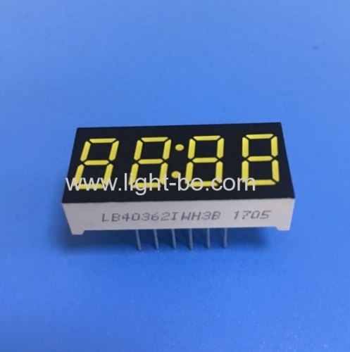 Ultra white 4 digits 0.36 common anode 7 segment led clock display for STB / Oven Timer