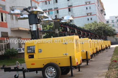 Hydraulic mast telescopic pole metal halide light tower mobile manufacture