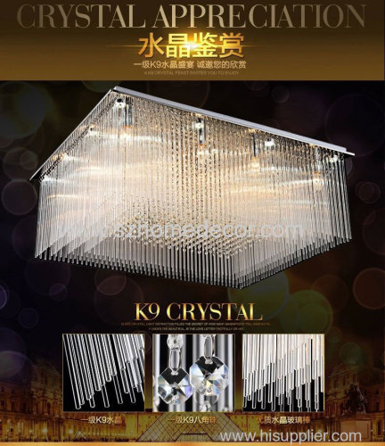 China Manufacture K9 crystal hotel chandelier