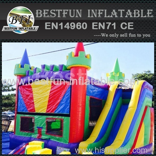 5 in 1 bounce house purple base colorful castle