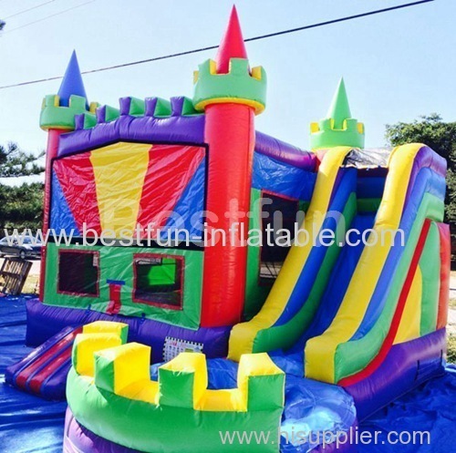 5 in 1 bounce house purple base colorful castle