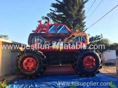 Inflatable bounce house monster truck