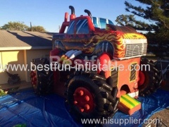 Inflatable bounce house monster truck