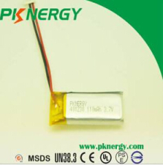 Rechargeable UL CB Kc Lipo Batteries 401230 3.7V 110mAh AA Lithium Polymer Battery with PCB