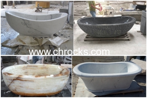 Yellow cream marble bathtub batroom tub