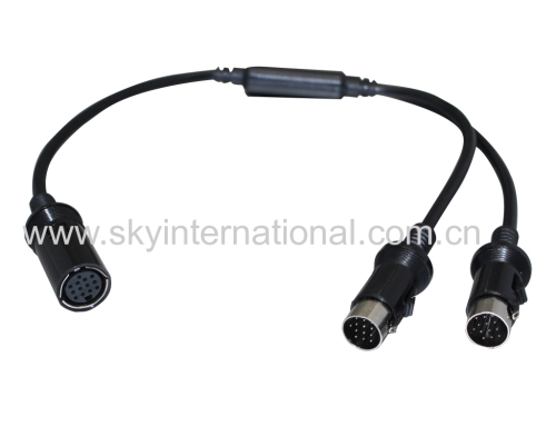 Kenwood 13pin One Female to Two Male Adapter