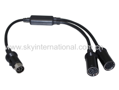 Kenwood 13pin One Male to Two Female Adapter