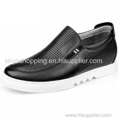 Height Increassing Elevator Shoes Casual Taller 2.15 Inch Hollow Leather Laofers Breathable sandals