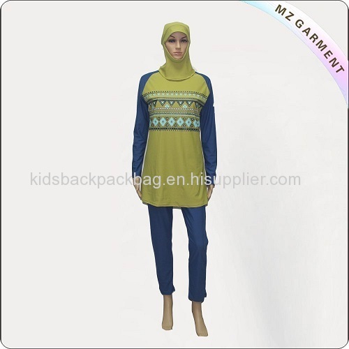 Muslim Swimwear with Yellow Printing