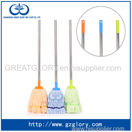 Microfiber loop end mop with stainless still handle