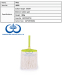 Wide body white cotton mop with paint handle