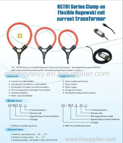 Clamp-on Rogowski Coil Current Transfomers