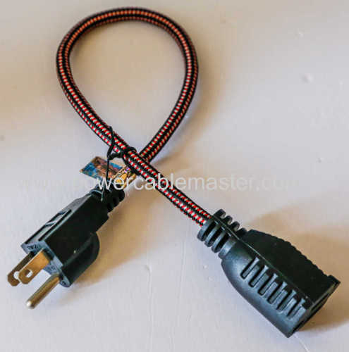 Extension Power Cord NEMA 5-15 Plug to NEMA 5-15 Connector