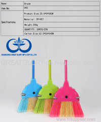 Anti-collision plastic broom double colors with paint iron handle