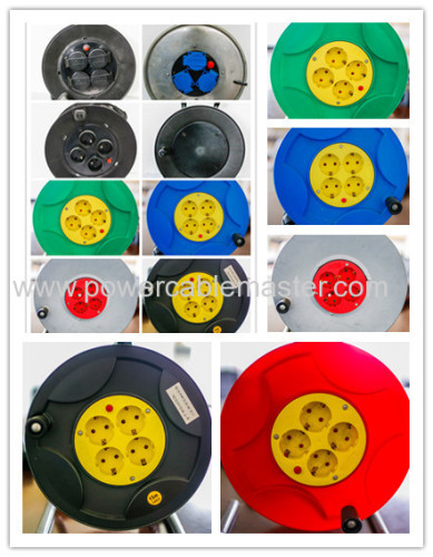 16A/250V VDE plug German sockets Industrial French Cable Reel france cable wheel Schuko Plug with 4 Schuko Outlet