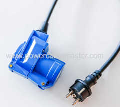 Schuko Power Cord IP44 CEE Industrial Plug Socket Outdoor Extension Cord