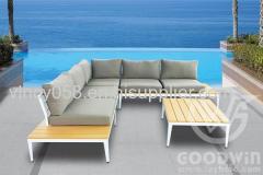 Outdoor furniture aluminum frame polywood sofa set