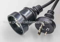 SAA approval three core australian transparent plug power extension cord 50m