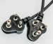 SABS certificated/approved 3 pin South Africa power cord plug