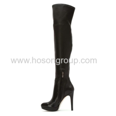 Mulheres PU leather inside zipper lady boots