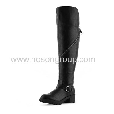 Chunky heel mulheres thigh high women boots