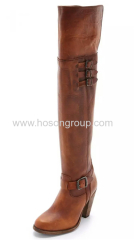 Mulheres buckle thigh high lady boots