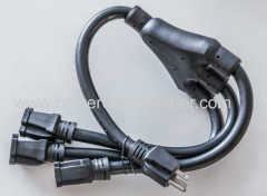 US Y Type Splitter Power Adapter Cord USA 5-15P to 2X 5-15R 3Pin Male To Double Femaley y type power cord