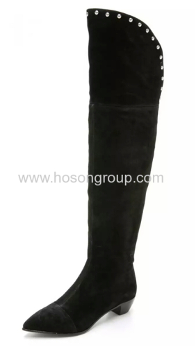 Mulheres studded thigh high women boots