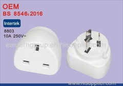 British UK to 2 pole Euro CEE7-16 plug adapter