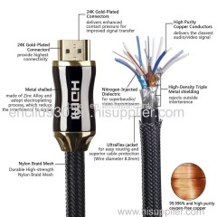 Nylon Braided High Speed 18Gbs Latest 2.0 Supports Ethernet 4K Ultra HD 3D HDR Audio Return Channel HDR HDMI cable